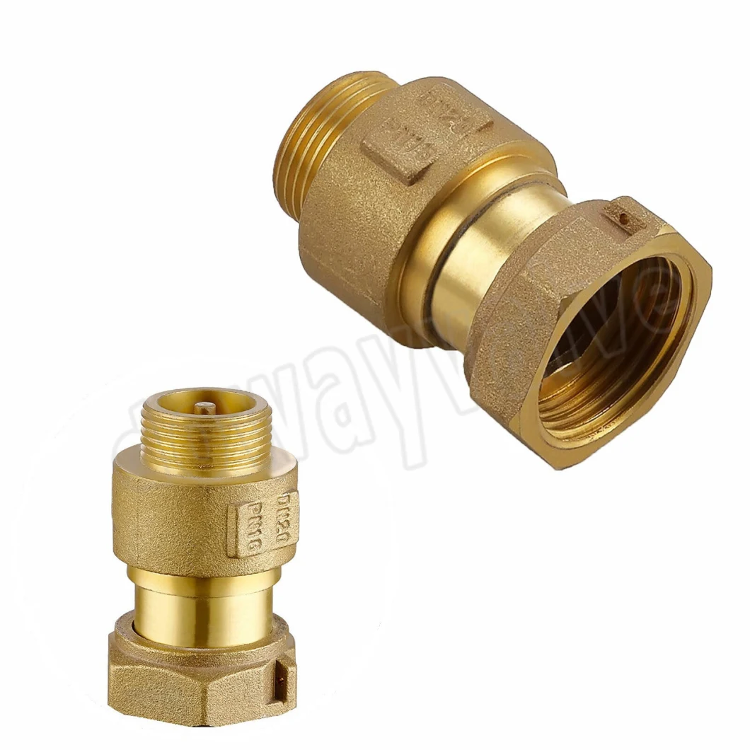 3/4" in-Line Check Valve Brass Spring Loaded Inline for Water Meter