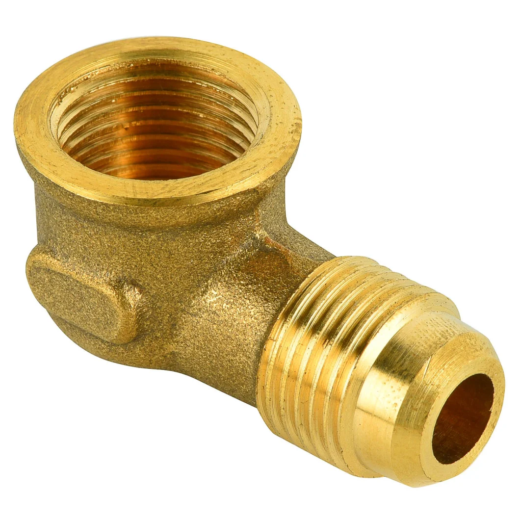 3/8" PT NPT Nptf Threaded Flared Female Adapter 45° Flare to Fpt Brass Copper Pipe Hose Nipple Fitting