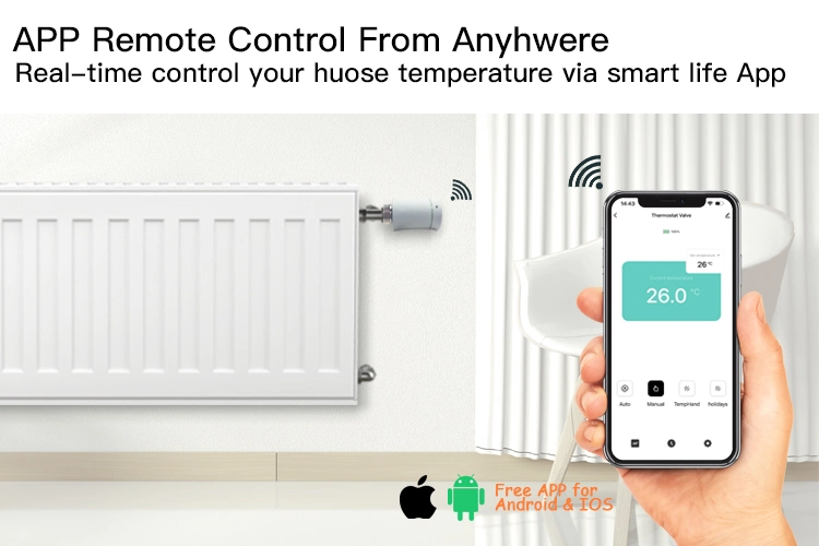 Wireless Programmable Smart Tuya Zigbee WiFi Automatic Heating Trv Thermostatic Radiator Valve